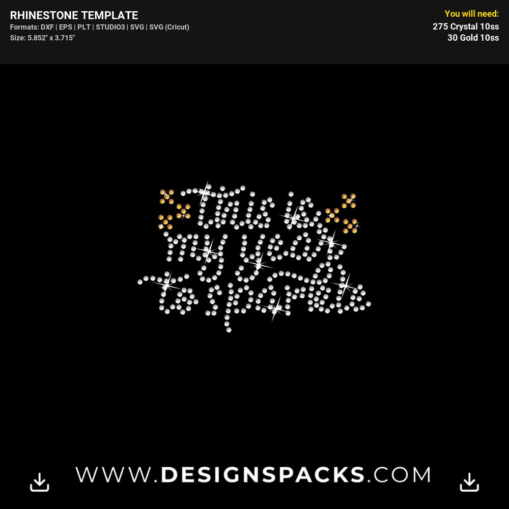 New Year To Sparkle Celebration Rhinestone Digital Template