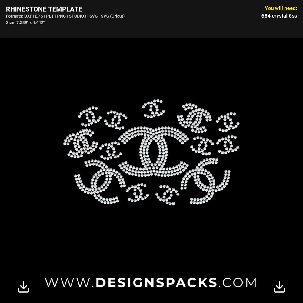 Beauty Face Mask Pattern Seven Rhinestone Digital Template