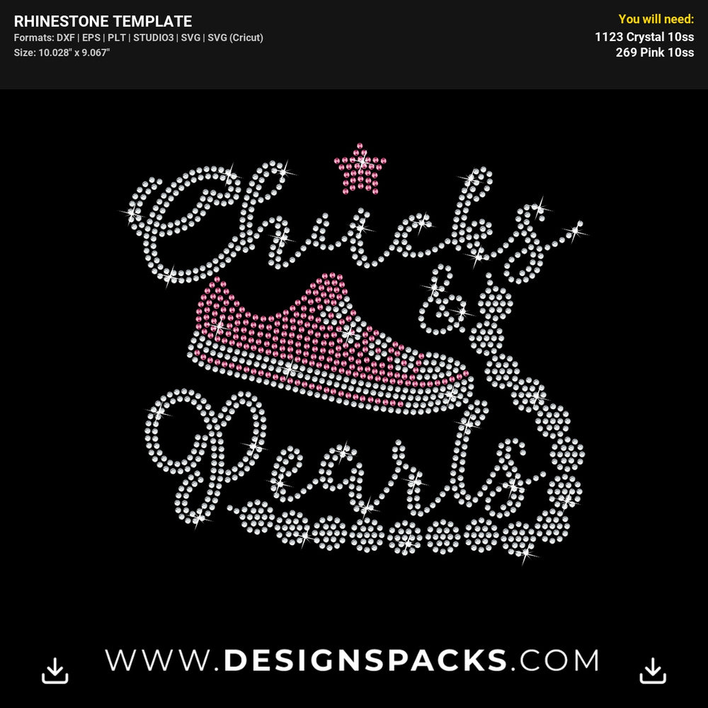 Chucks Pearls 2 Rhinestone Digital Template