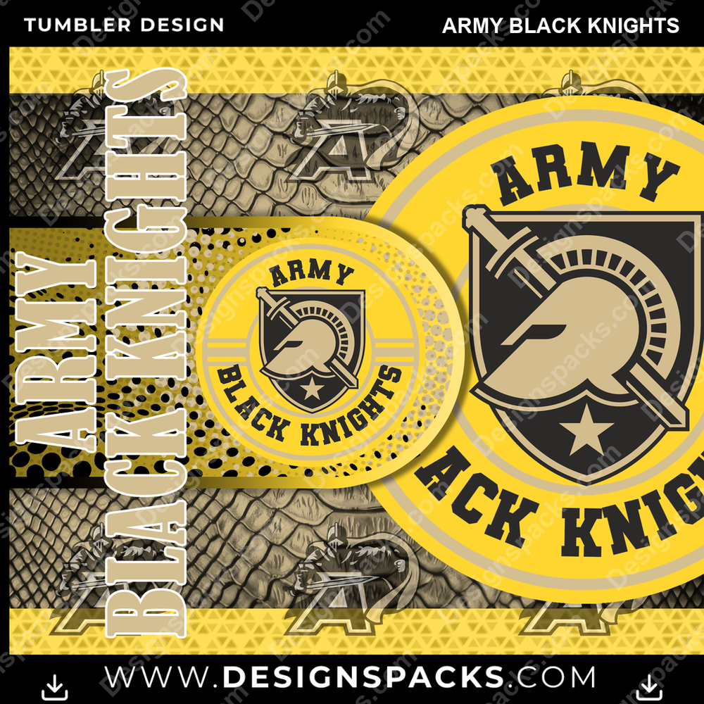 College Sport Hyper Army Black Knights Tumbler Digital Wrap Design