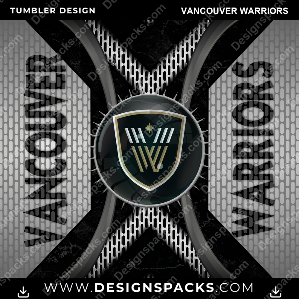 Lacrosse Metal Grating Vancouver Warriors Tumbler Digital Wrap Design