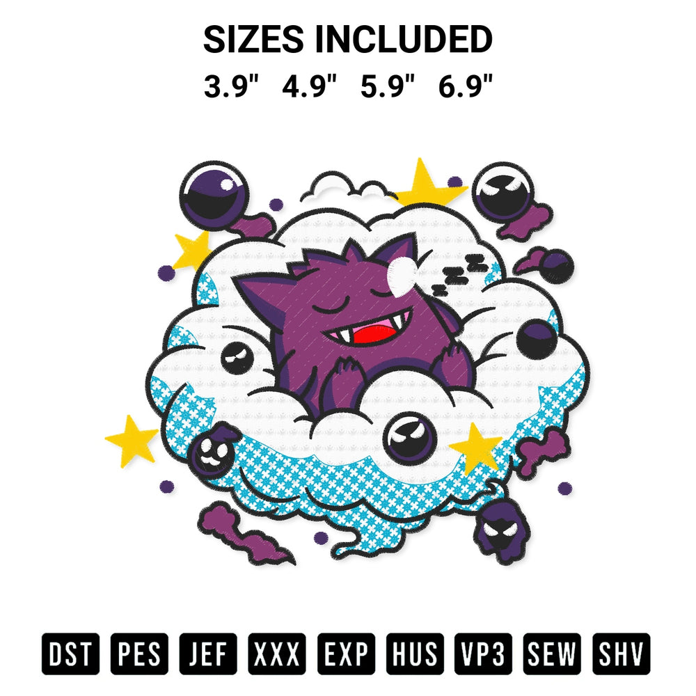 Get the Pokemon Gengar Funny Embroidery Design embroidery design for your custom crafts! Premium digitized files available for instant download at Designspacks.com. Available sizes: 3.9", 4.9", 5.9", 6.9".