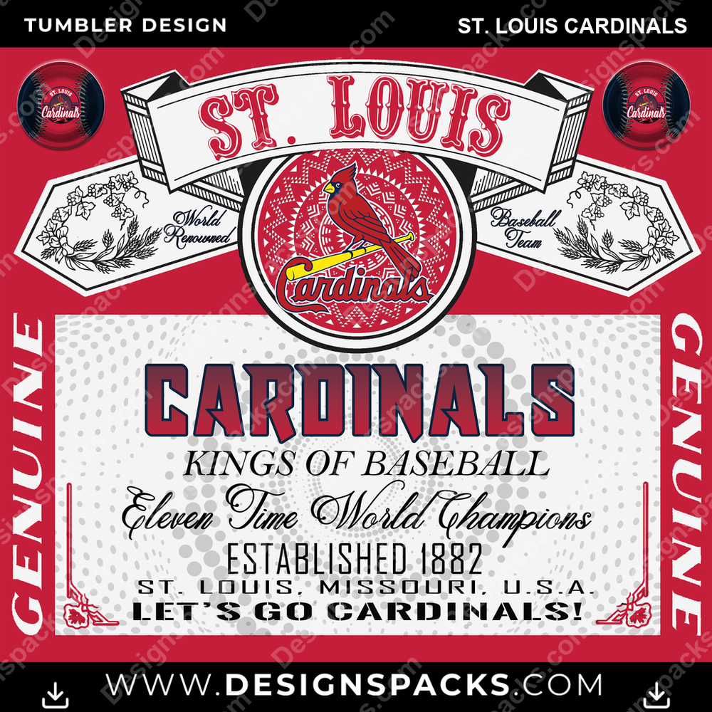 Baseball Budweiser St. Louis Cardinals Tumbler Digitale Wickelgestaltung