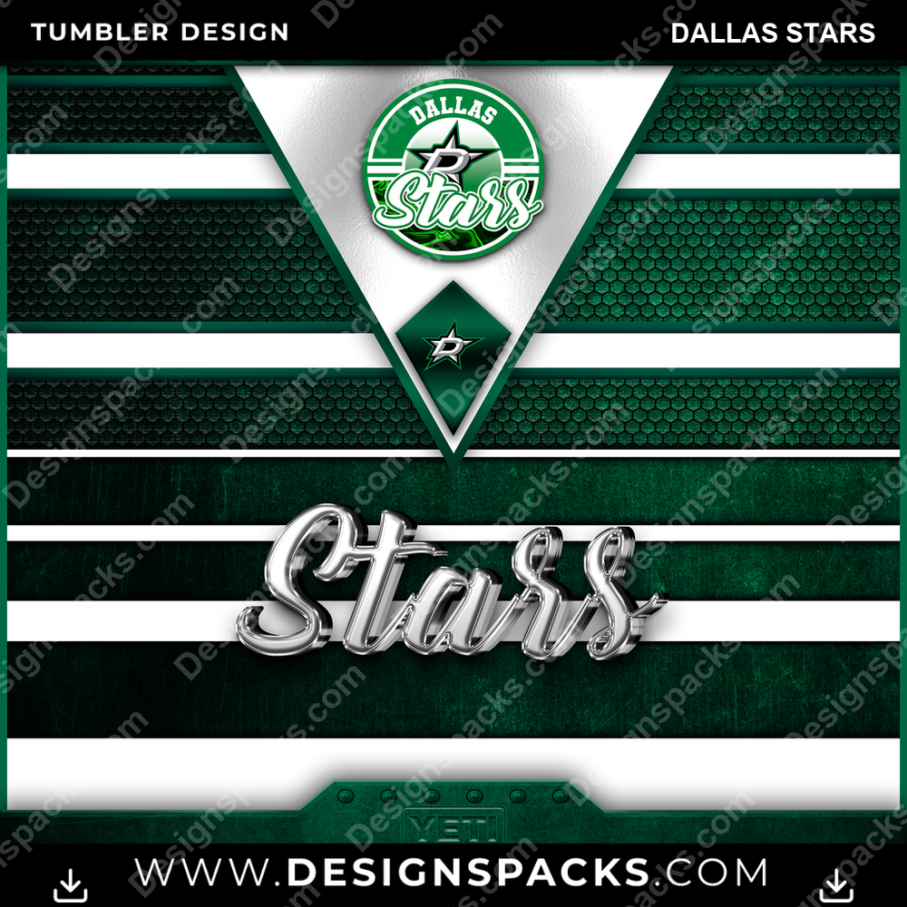 Ice Hockey YETI Dallas Stars NHL Hockey Tumbler Digital Wrap Design Download