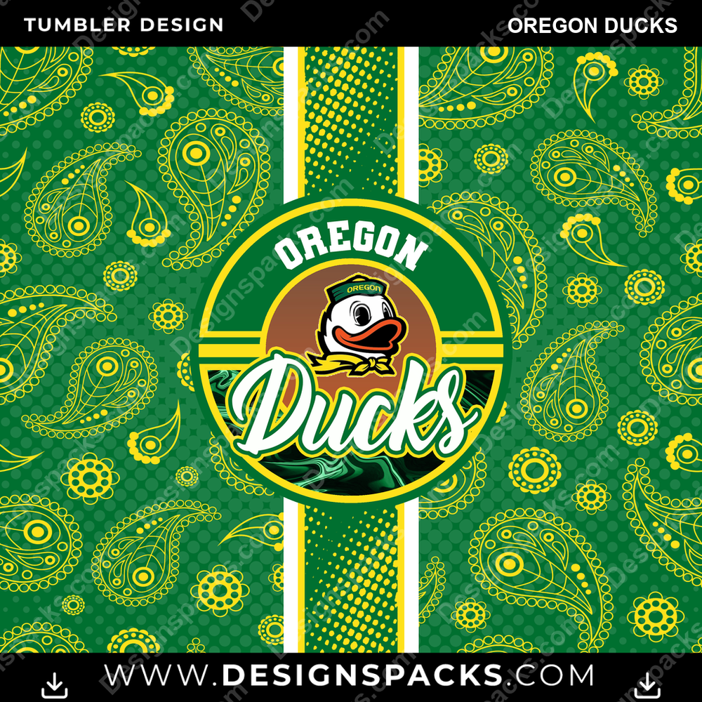 College Sport Handkerchief Oregon Ducks Tumbler Digital Wrap Design