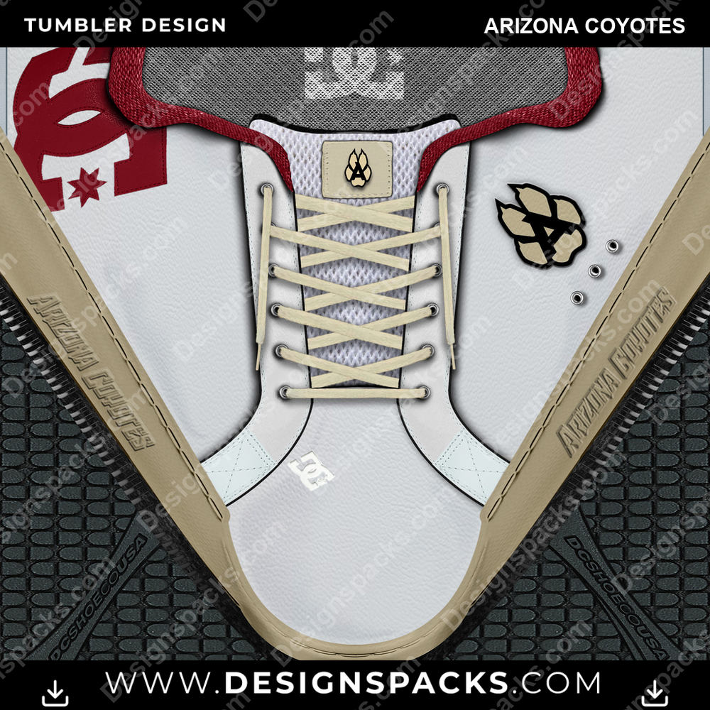 Ice Hockey DC Sneaker Arizona Coyotes NHL Hockey Tumbler Digital Wrap Design Download