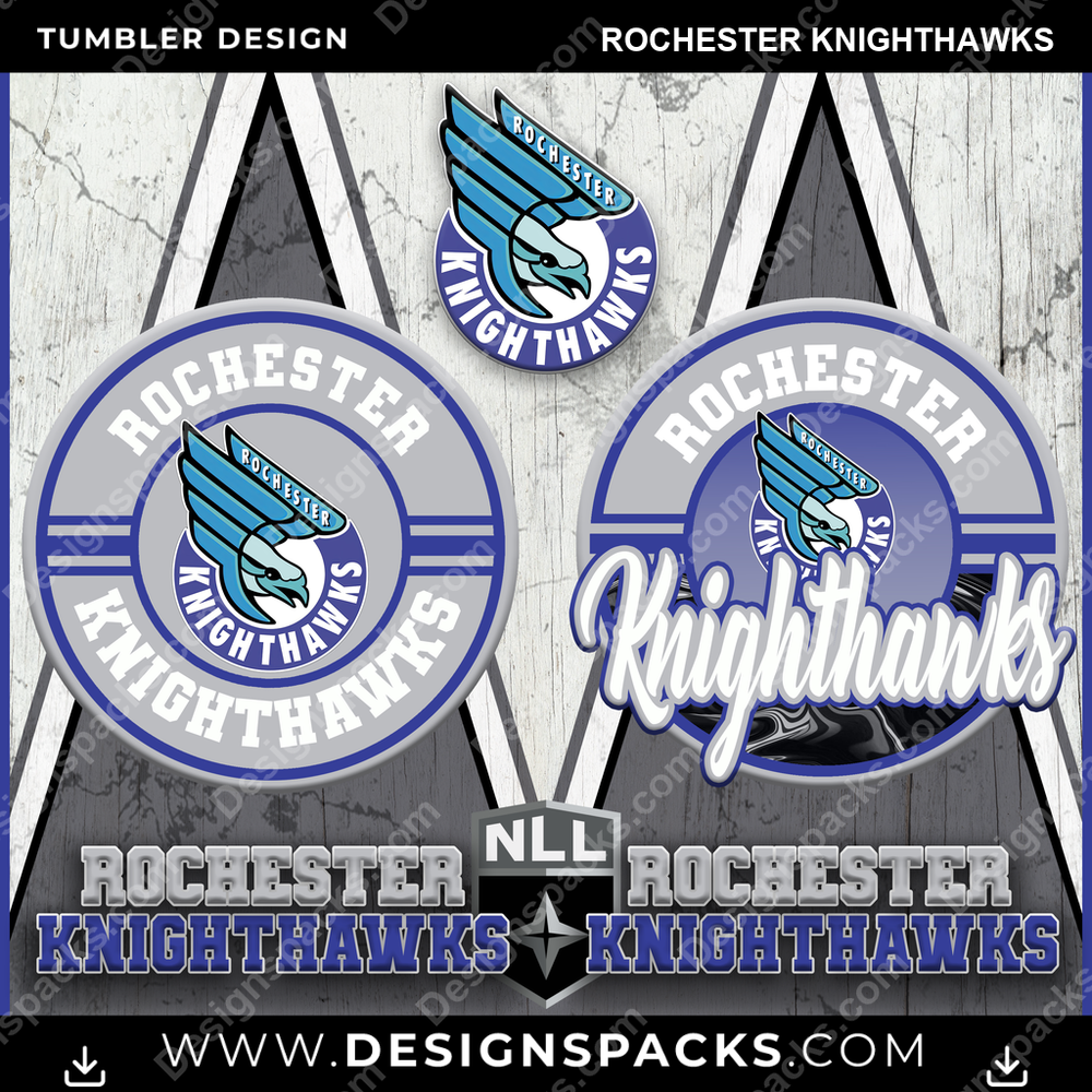 Lacrosse Sports Rochester Knighthawks PLL Lacrosse Tumbler Digital Wrap Design Download