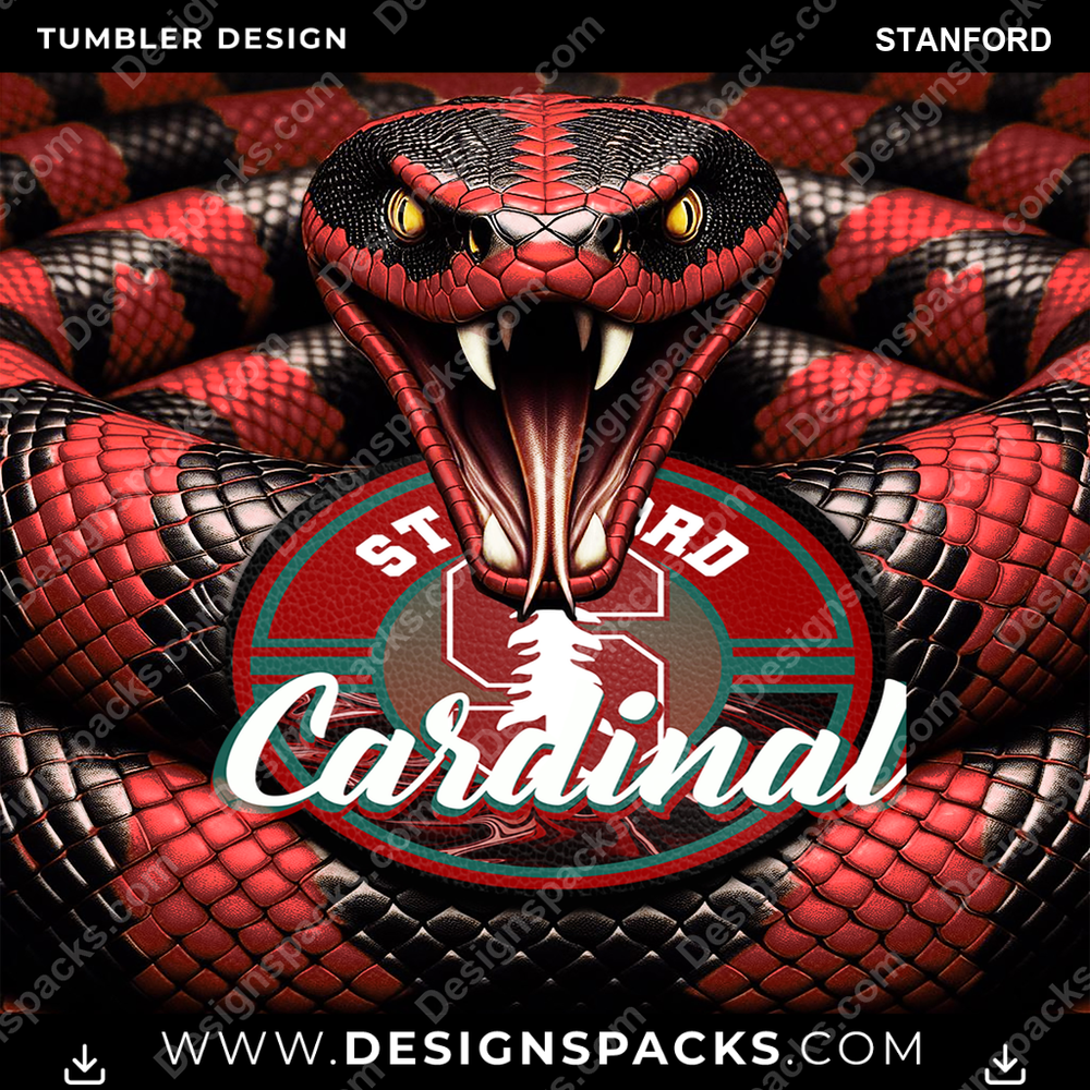 College Sport Rattle Snake Stanford NCAA College Sport Tumbler Digital Wrap Design Download