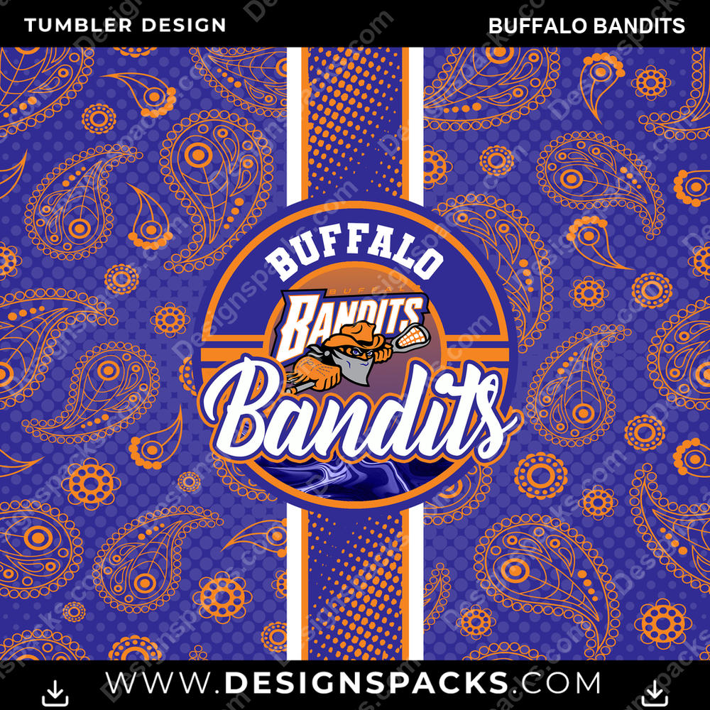 Lacrosse Handkerchief Buffalo Bandits Tumbler Digital Wrap Design