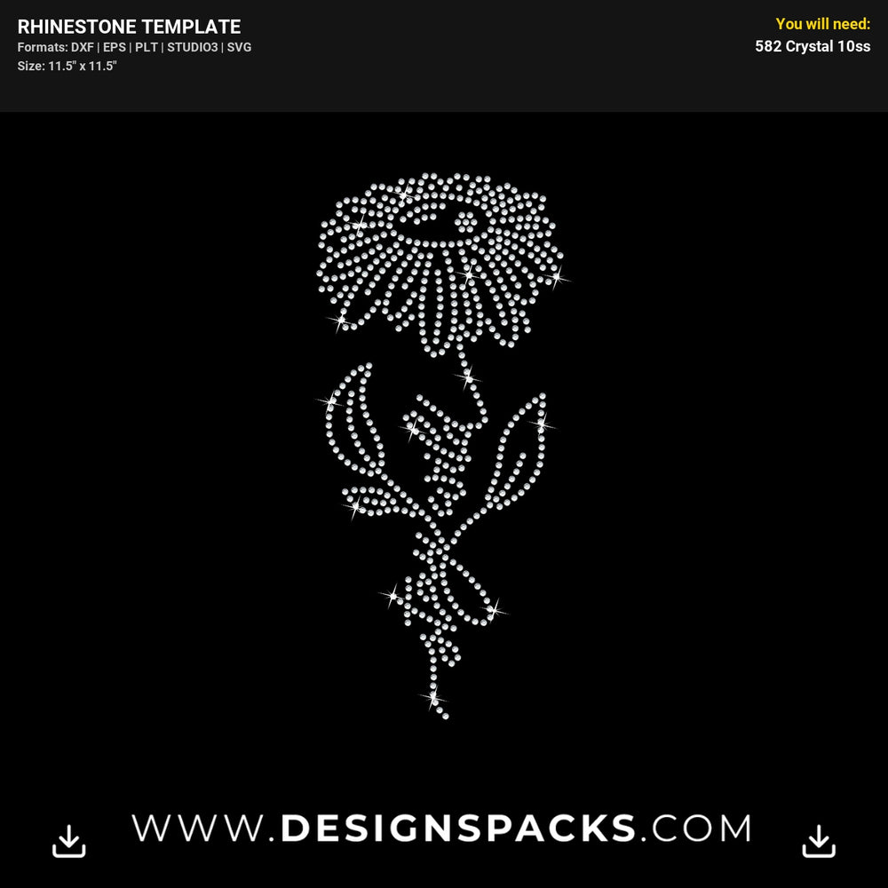 Stay Wild Sunflower Rhinestone Digital Template