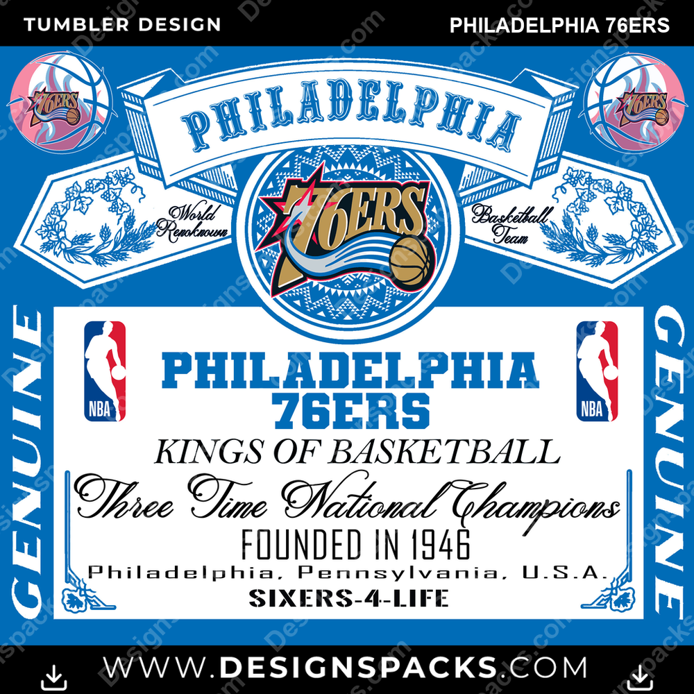 Basketball Budweiser Philadelphia 76ers NBA Basketball Tumbler Digital Wrap Design Download