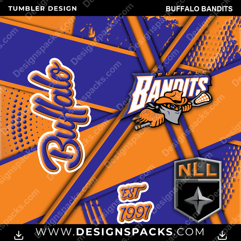 Lacrosse Team Sport Buffalo Bandits Tumbler Digital Wrap Design
