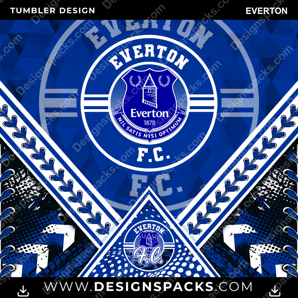 Soccer UK Diamond Everton Tumbler Digital Wrap Design