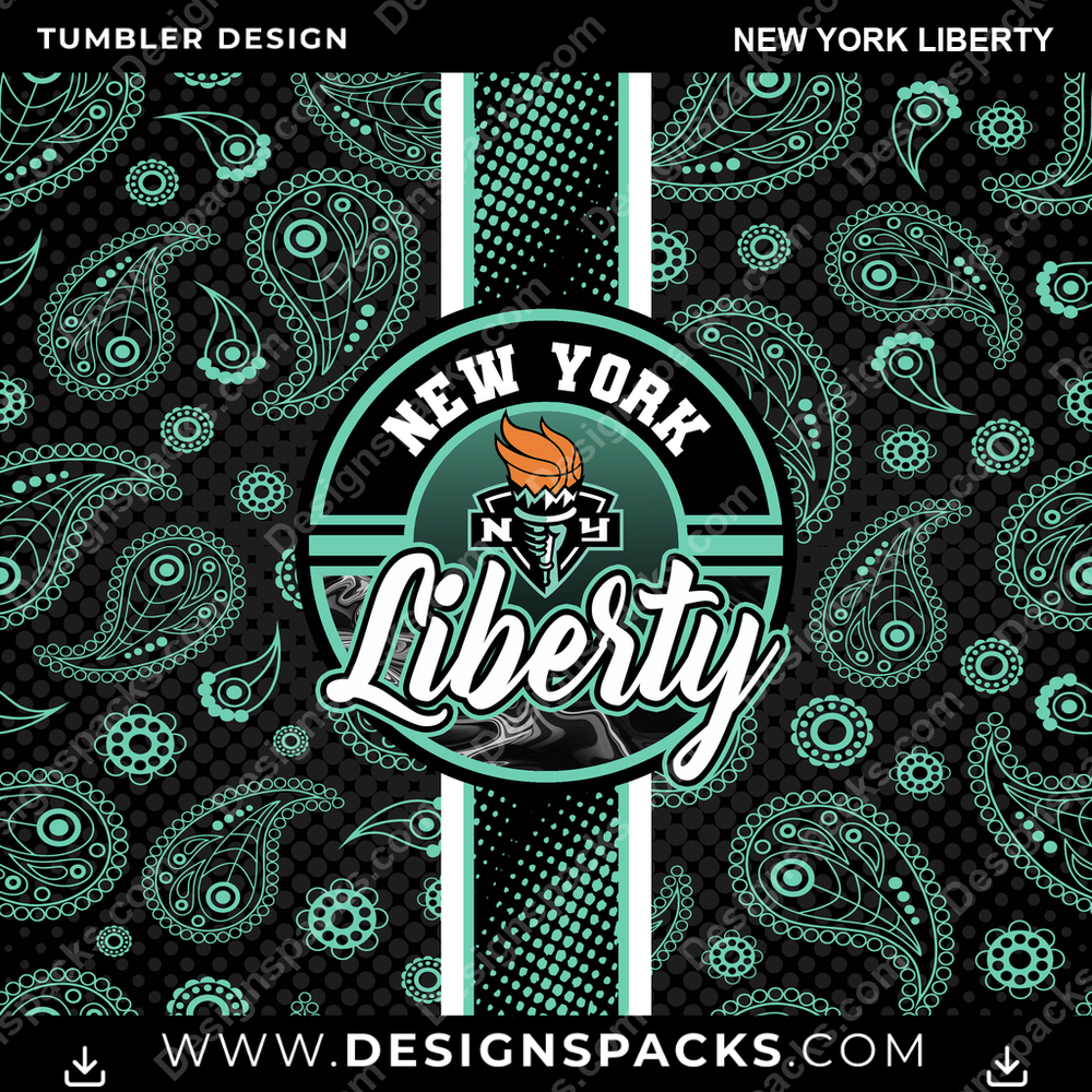 Basketball Handkerchief New York Liberty Tumbler Digital Wrap Design