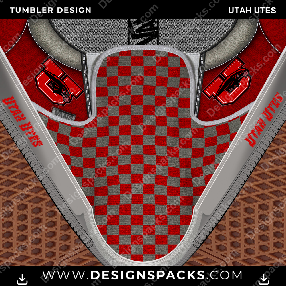College Sport Vans Classic Utah Utes NCAA College Sport Tumbler Digital Wrap Design Download