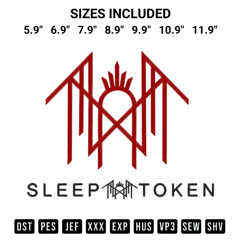 Create amazing crafts with the Stream Sleep Token Music Embroidery Design embroidery file. High-quality digital download from Designspacks.com, perfect for beginners and pros. Available sizes: 5.9", 6.9", 7.9", 8.9", 9.9", 10.9", 11.9".
