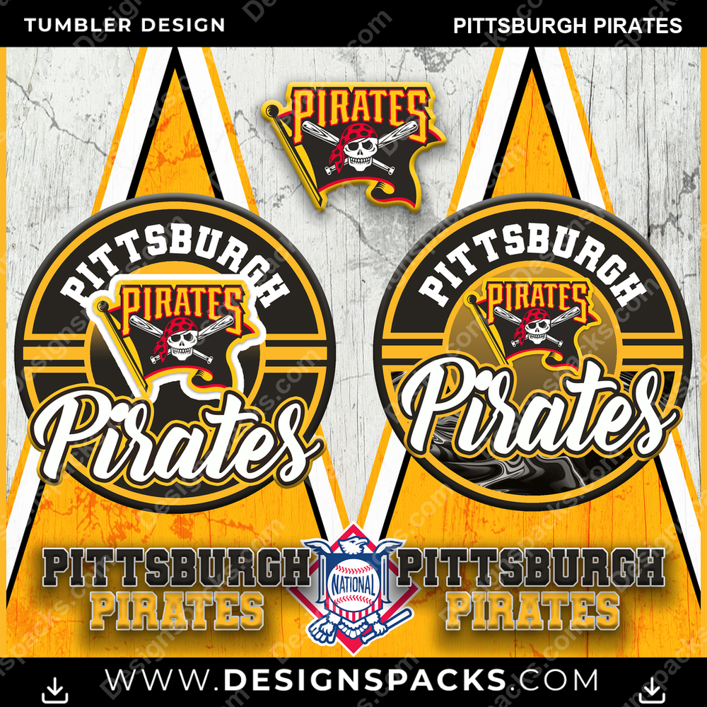 Baseball Sports Pittsburgh Pirates Tumbler Digital Wrap Design