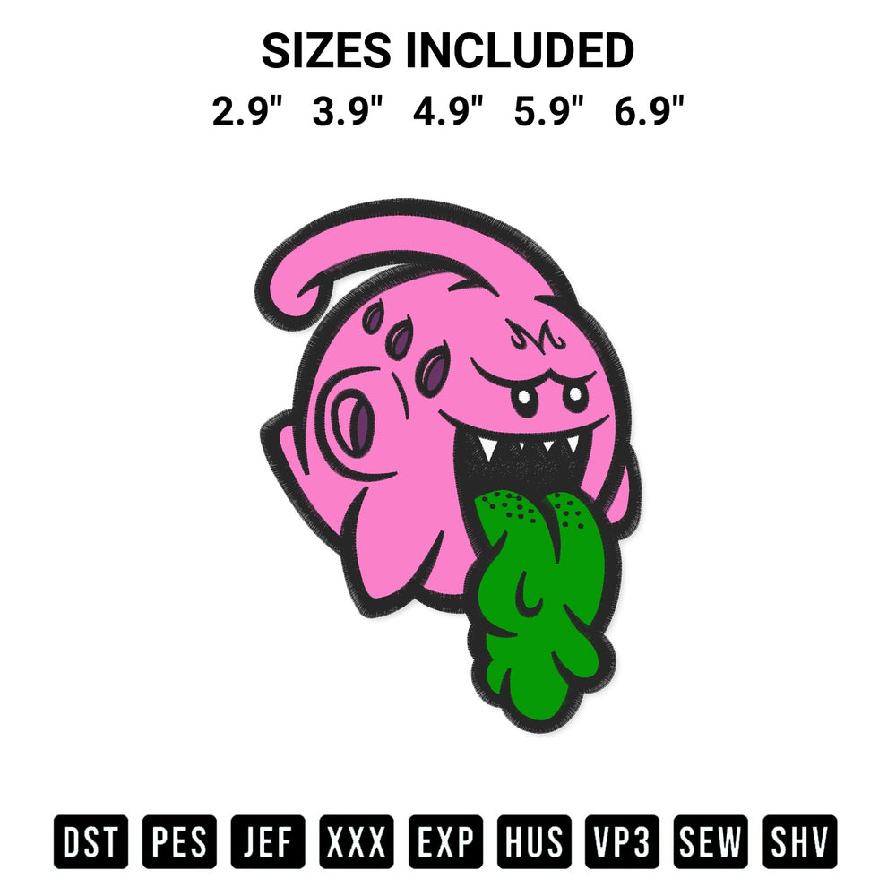 Discover the perfect addition to your crafting collection: Majin Buu Chipi Embroidery Design embroidery file. Instantly available at Designspacks.com. Available sizes: 2.9", 3.9", 4.9", 5.9", 6.9".