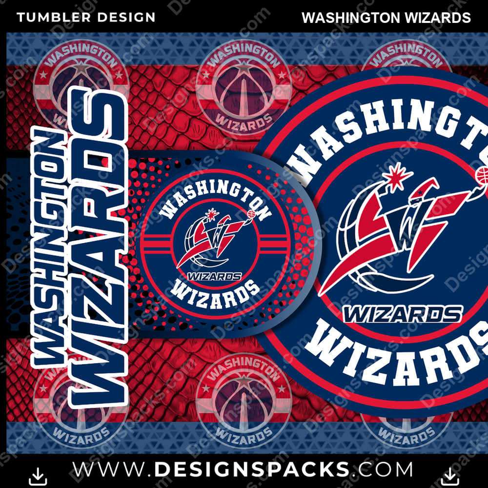 Basketball Hyper Washington Wizards Tumbler Digital Wrap Design
