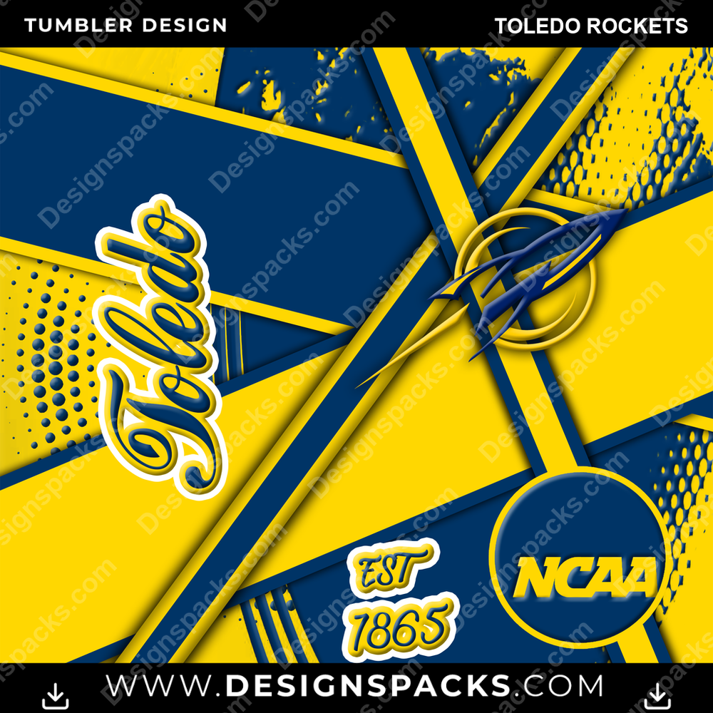College Sport Team Sport Toledo Rockets Tumbler Digital Wrap Design
