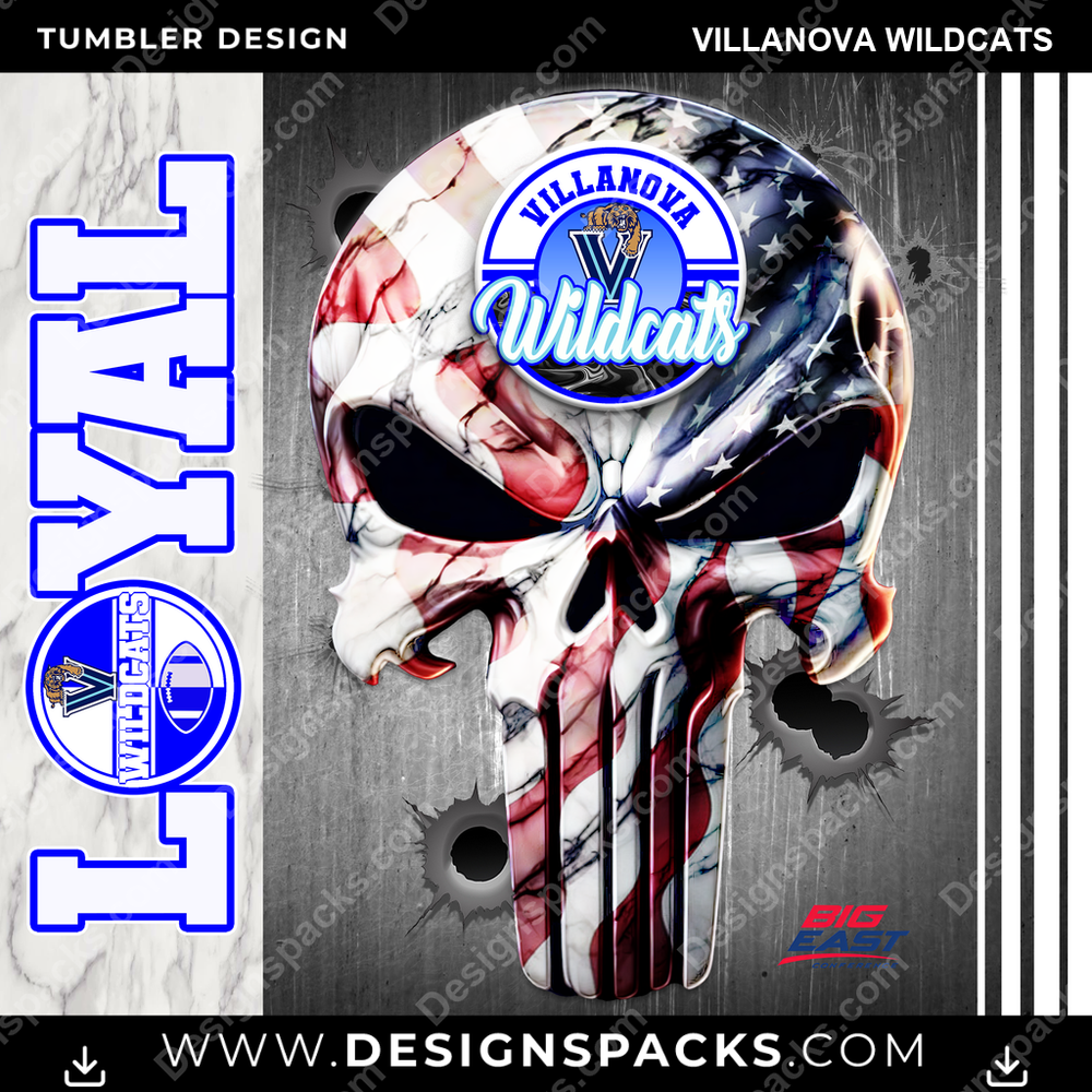 College Sport Loyal Villanova Wildcats NCAA College Sport Tumbler Digital Wrap Design Download