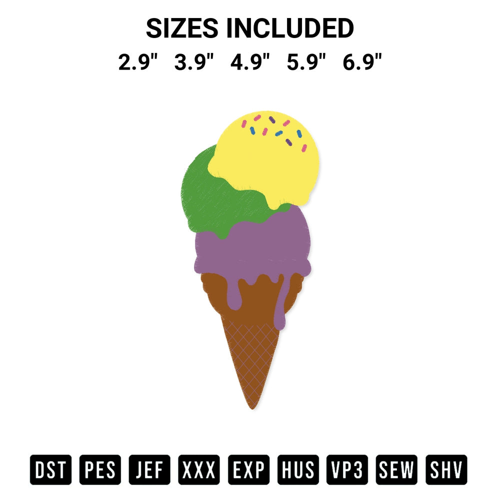 Transform your fabrics with the Waffle Ice Cream Colorful Embroidery Design embroidery design. Instant access to premium digitized patterns at Designspacks.com. Available sizes: 2.9", 3.9", 4.9", 5.9", 6.9".