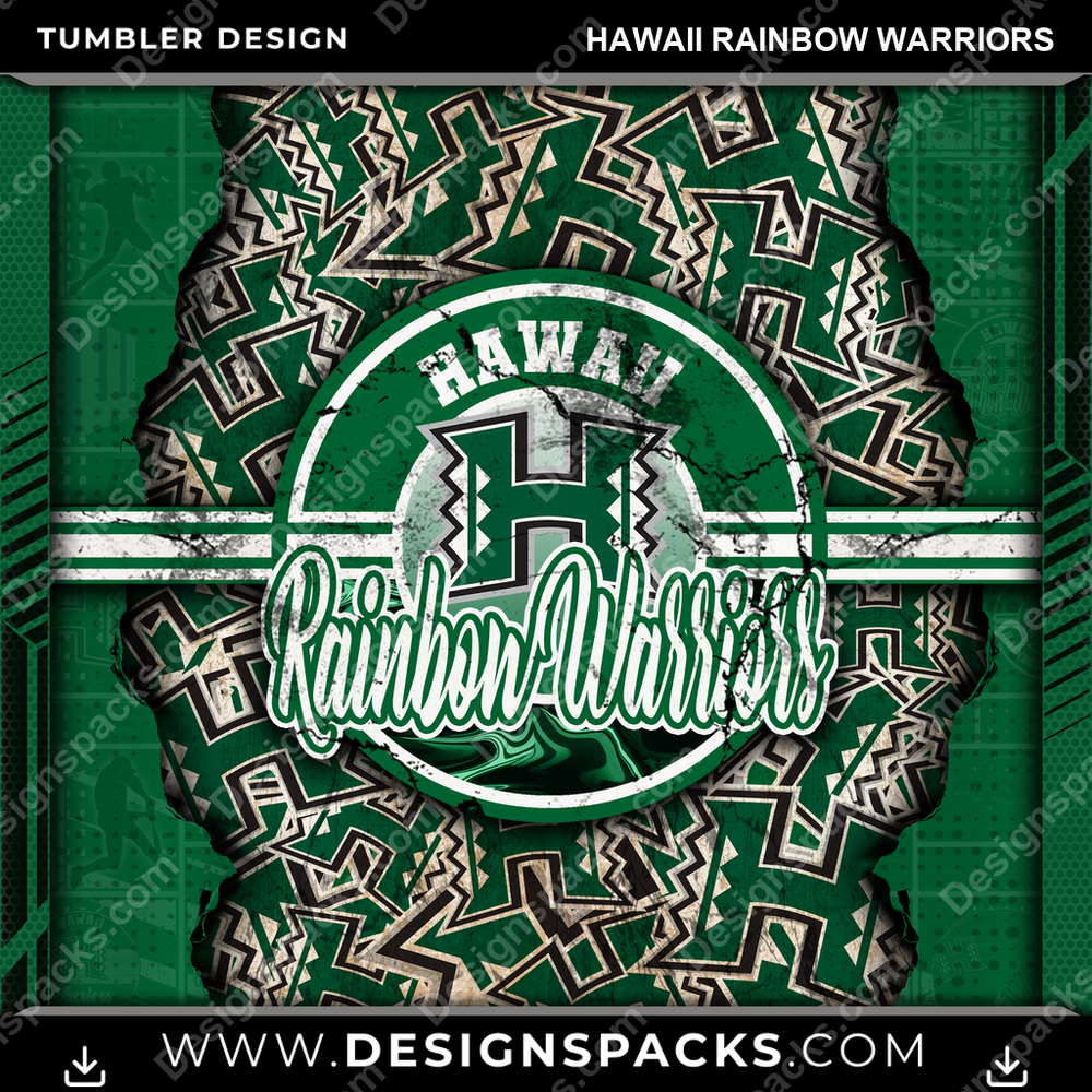 College Sport Ripped Hawaii Rainbow Warriors NCAA College Sport Tumbler Digital Wrap Design Download