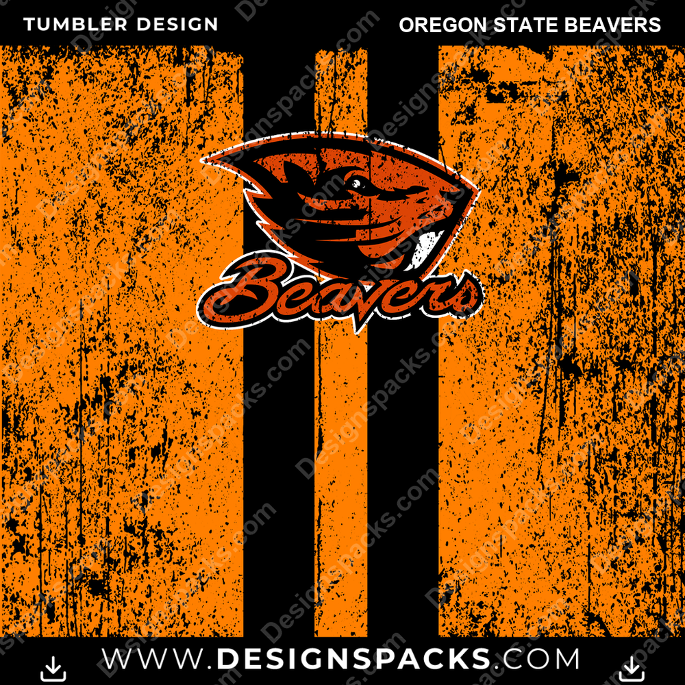 College Sport Grunge Style Oregon State Beavers NCAA College Sport Tumbler Digital Wrap Design Download