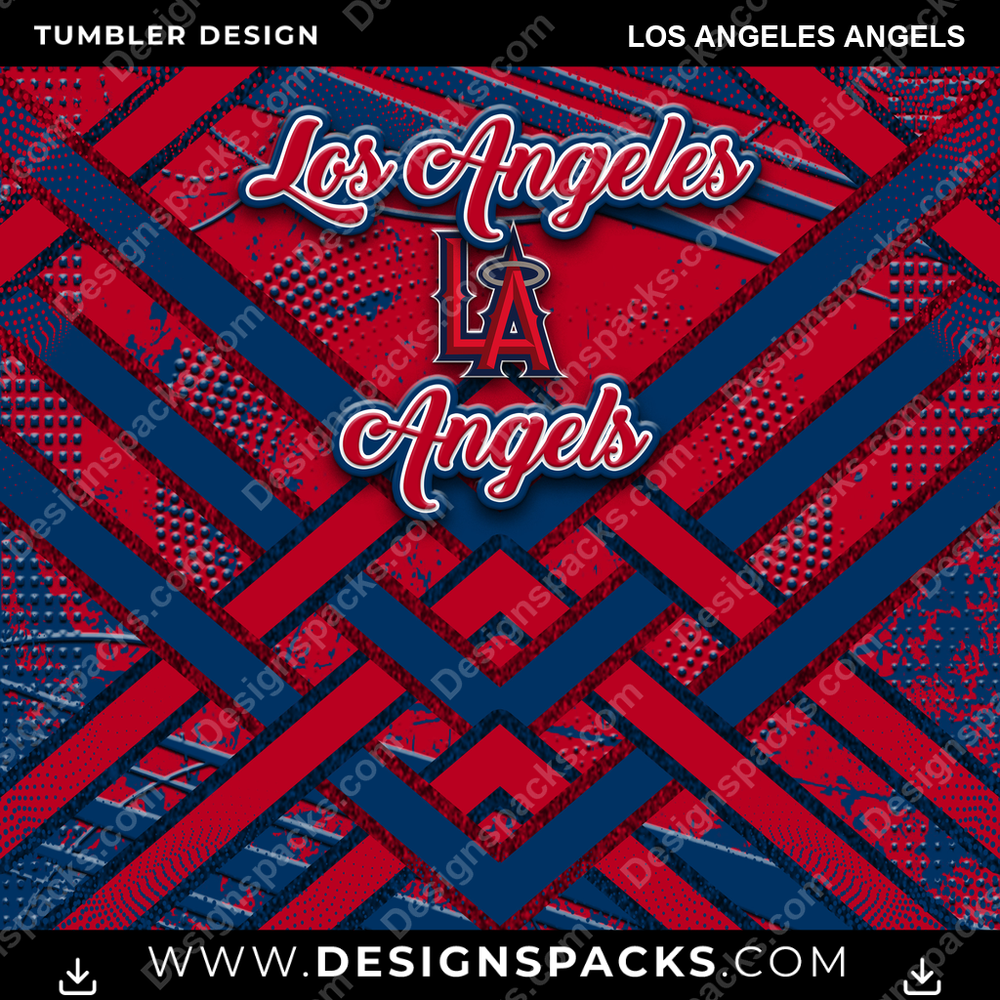 Baseball Glitter Stripe Los Angeles Angels Tumbler Digital Wrap Design