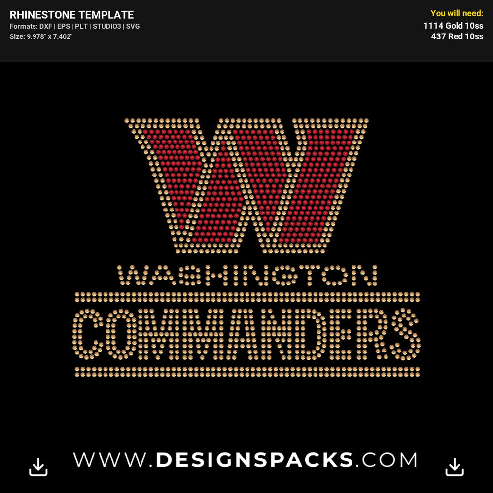 Washington Commanders Logo Rhinestone Digital Template