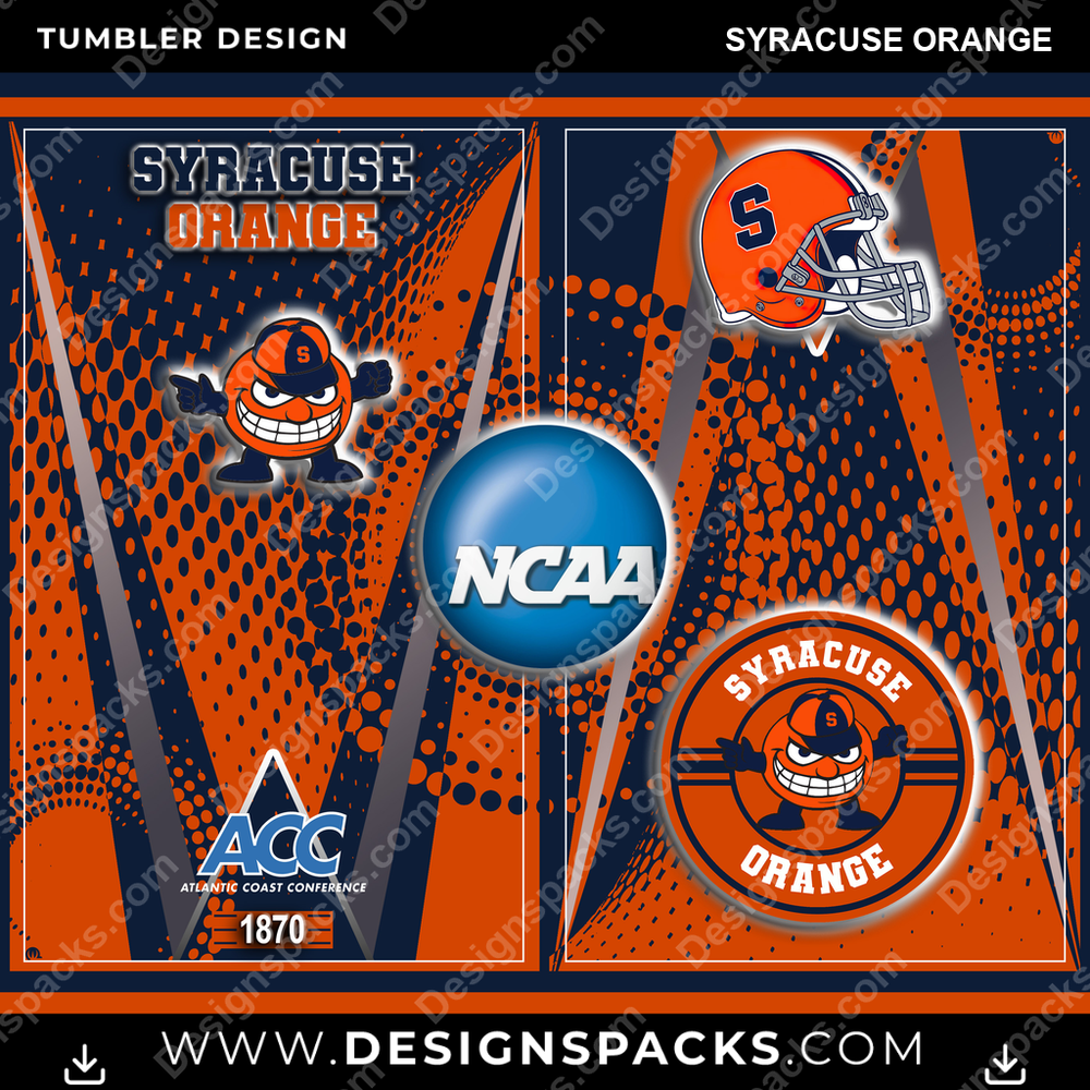 College Sport Team Logo Syracuse Orange Tumbler Digital Wrap Design