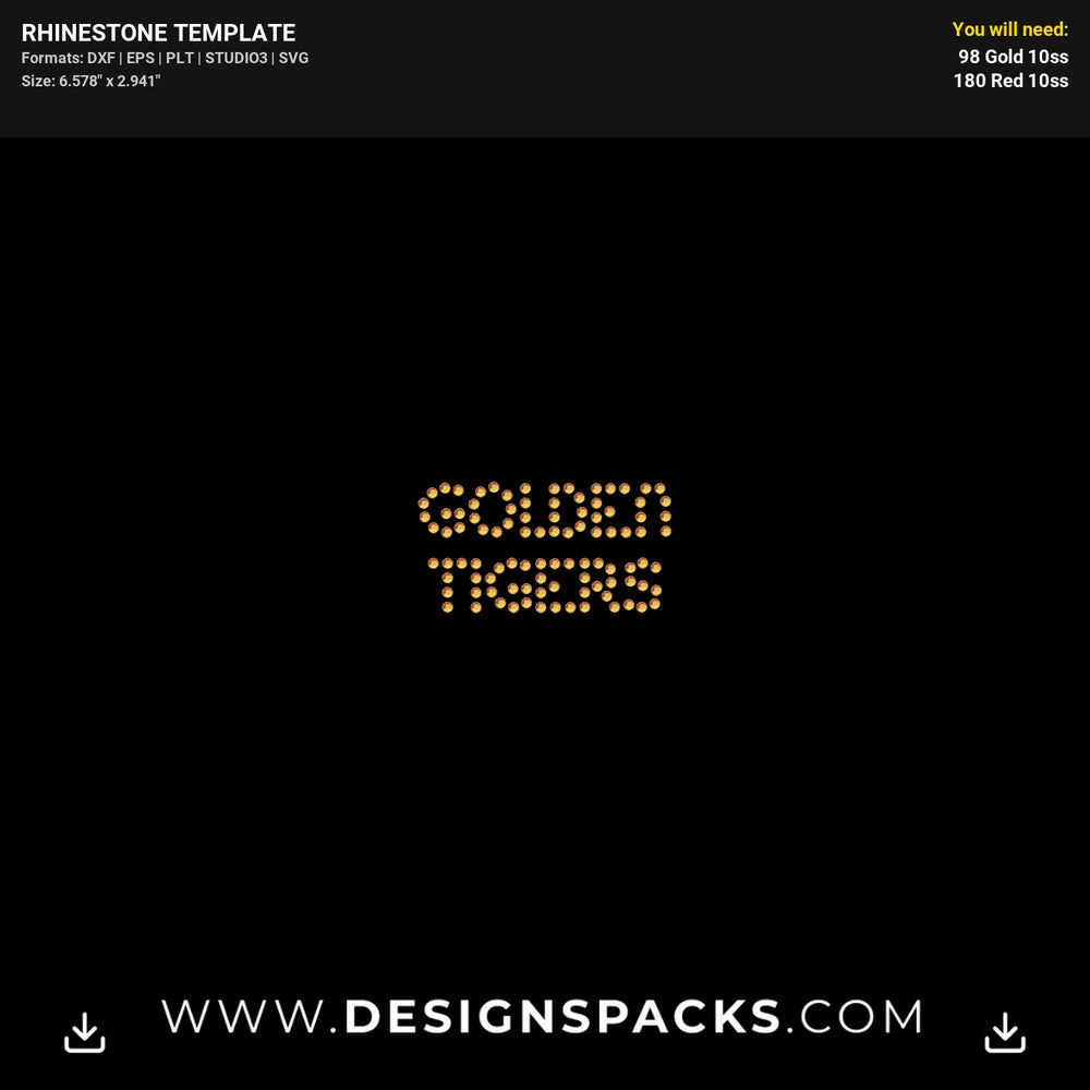 Golden Tigers Tuskegee Mask Rhinestone Digital Template