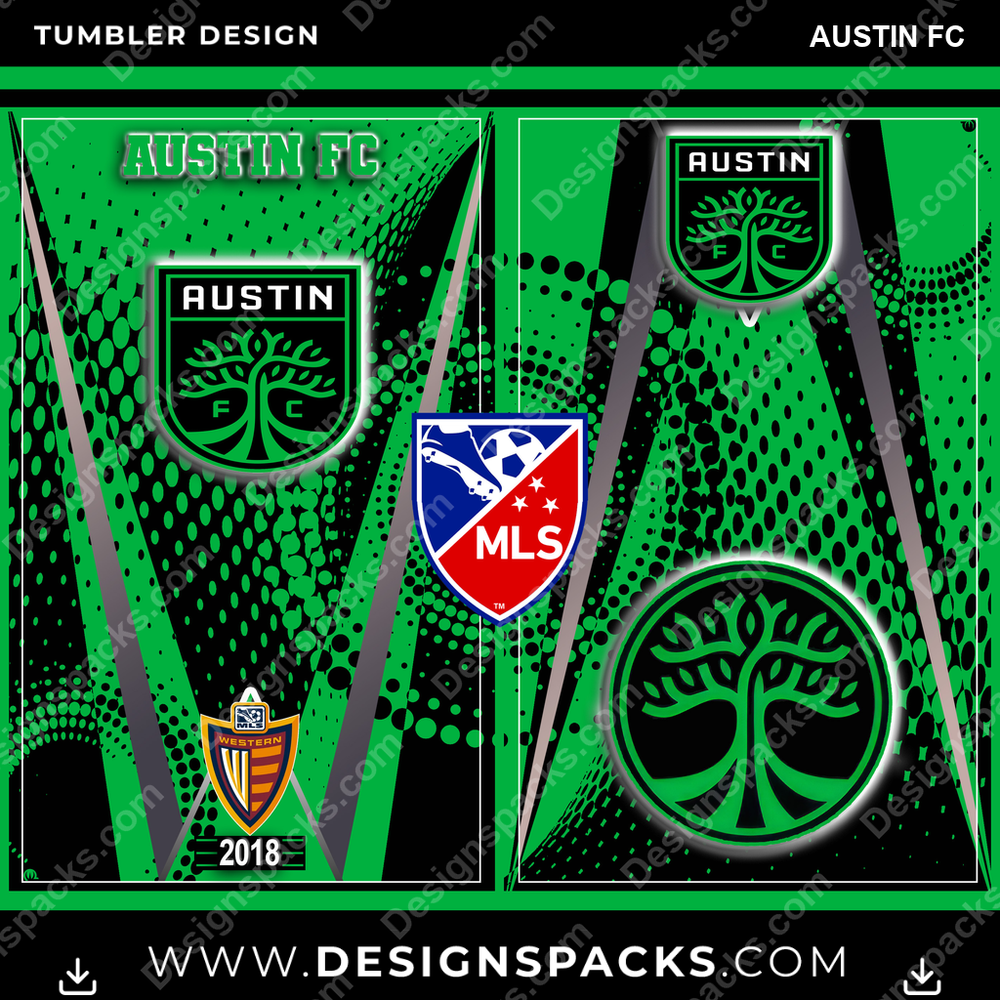 US Soccer Team Logo Austin FC Tumbler Digital Wrap Design Download