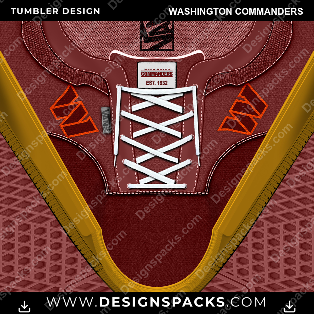 Football VANS Atwood DX Washington Commanders NFL Football Tumbler Digital Wrap Design Download
