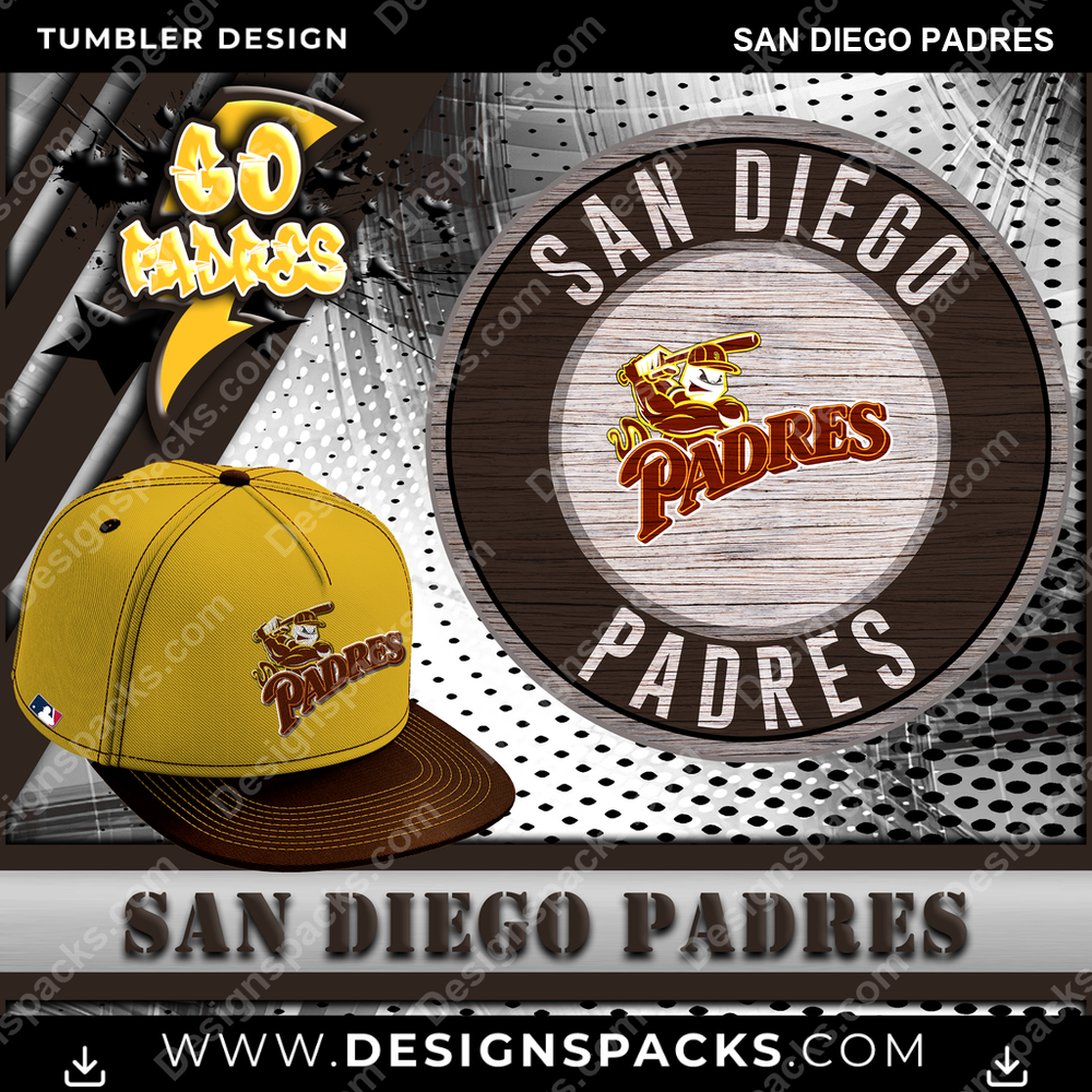 Baseball Go Team San Diego Padres Tumbler Digital Wrap Design