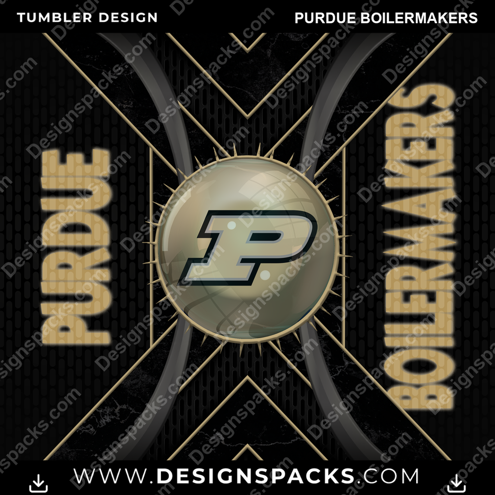 College Sport Metal Grating Purdue Boilermakers NCAA College Sport Tumbler Digital Wrap Design Download