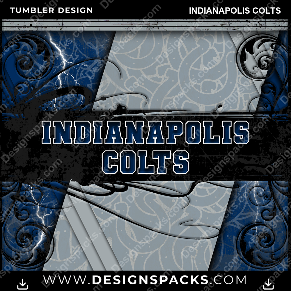 Football Elegant Indianapolis Colts Tumbler Digital Wrap Design