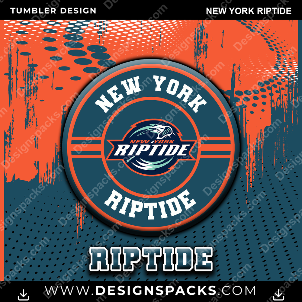 Lacrosse Dot Logo New York Riptide Tumbler Digital Wrap Design