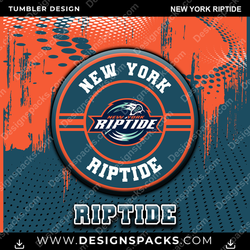 Lacrosse Dot Logo New York Riptide Tumbler Digital Wrap Design