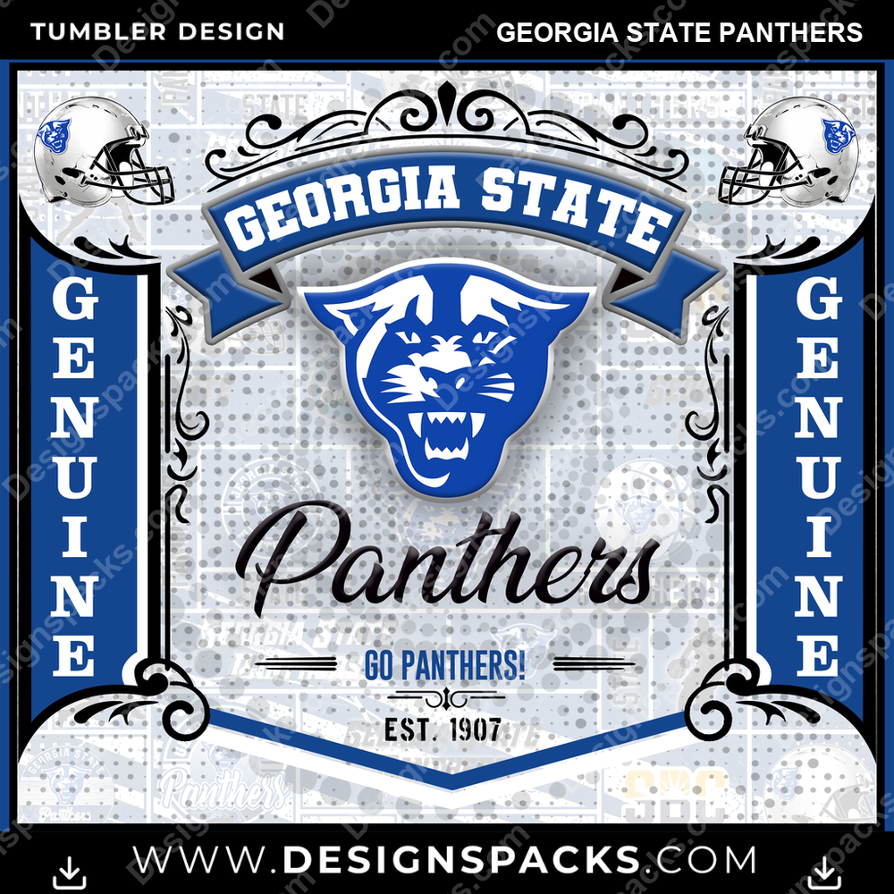 College Sport Bud Georgia State Panthers NCAA College Sport Tumbler Digital Wrap Design Download