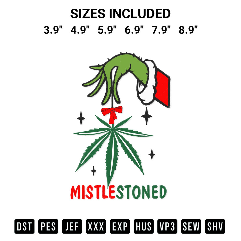 Elevate your next project with our Grinch Hand Mistlestoned Embroidery Design embroidery file. Shop high-quality digital patterns instantly at Designspacks.com. Available sizes: 3.9", 4.9", 5.9", 6.9", 7.9", 8.9".