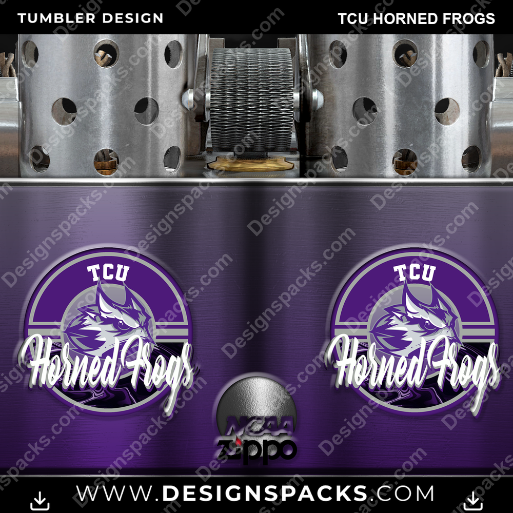 College Sport Zippo Lighter TCU Horned Frogs Tumbler Digital Wrap Design