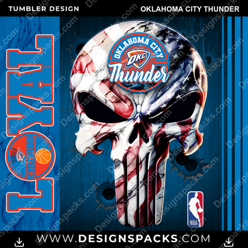 Basketball Loyal Oklahoma City Thunder NBA Basketball Tumbler Digital Wrap Design Download
