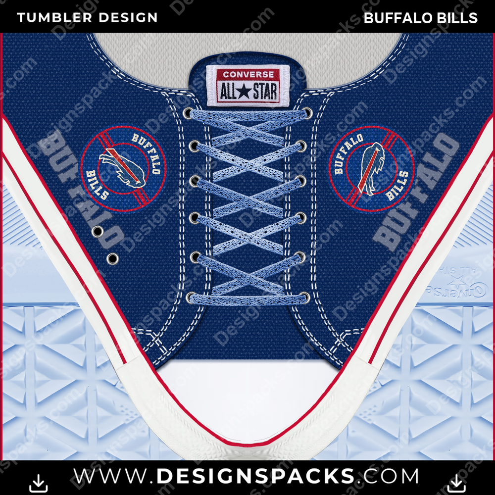 Football Converse Buffalo Bills Tumbler Digital Wrap Design
