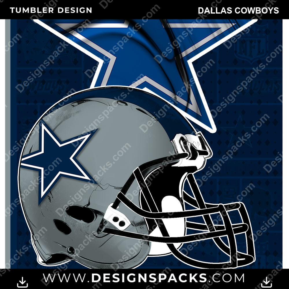 Football Posters Dallas Cowboys Tumbler Digital Wrap Design