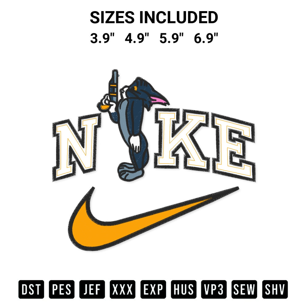 Get the Nike Tom Embroidery Design embroidery design for your custom crafts! Premium digitized files available for instant download at Designspacks.com. Available sizes: 3.9", 4.9", 5.9", 6.9".