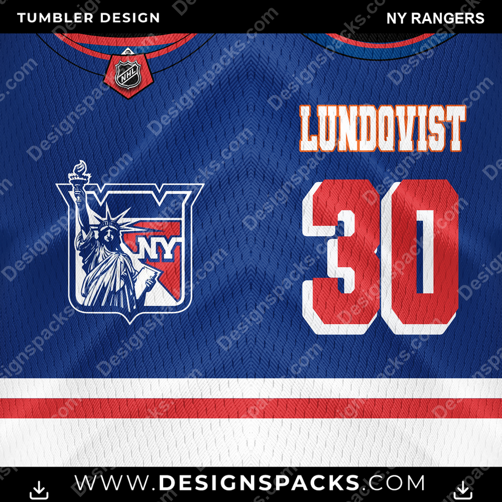Hockey Jersey NY Rangers Tumbler Digital Wrap Design
