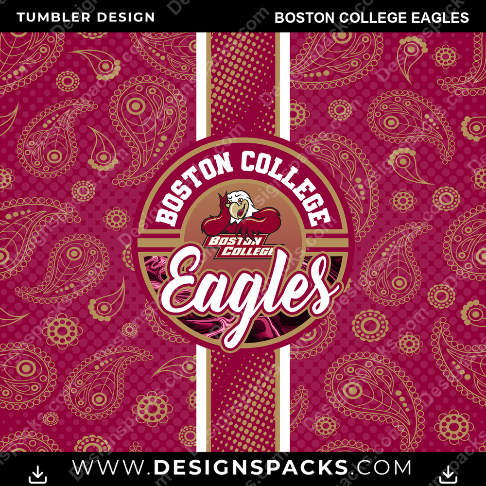 College Sport Handkerchief Boston College Eagles NCAA College Sport Tumbler Digital Wrap Design Download