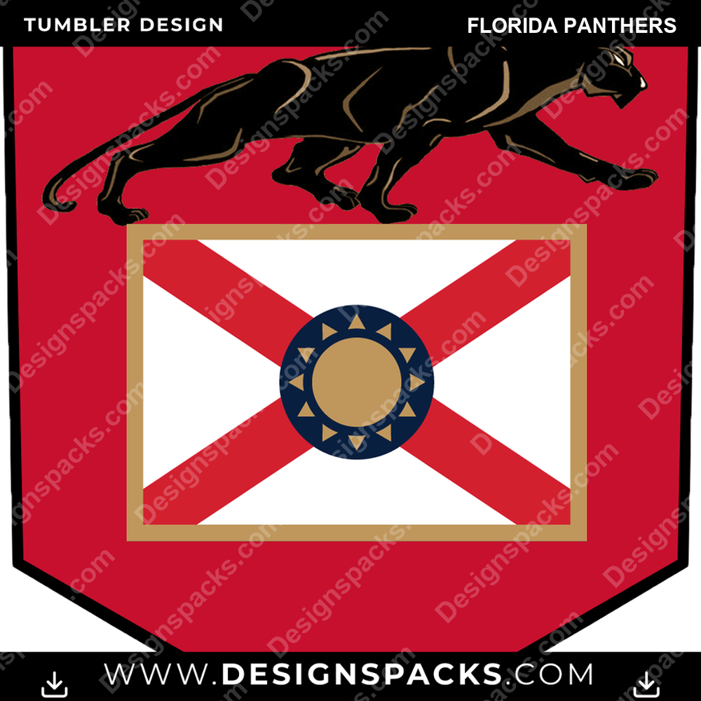 Hockey Sigil Florida Panthers Tumbler Digital Wrap Design