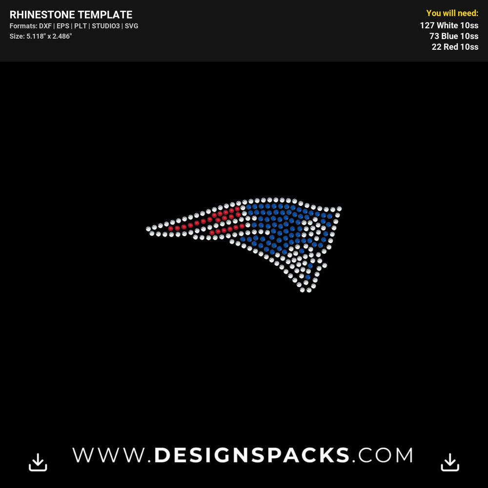 Patriots Logo For Fueled By Haters Rhinestone Digital Template